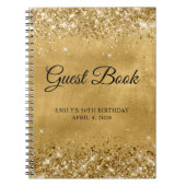 Glittery Gold 50e verjaardag Gastenboek Notitieboek (Voorkant)