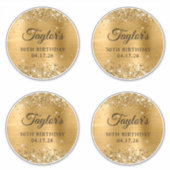 Glittery Gold 6" Cirkels 50e verjaardag Sticker (Voorkant)