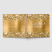 Glittery Gold and White 75th Birthday Gastenboek (Volledig)