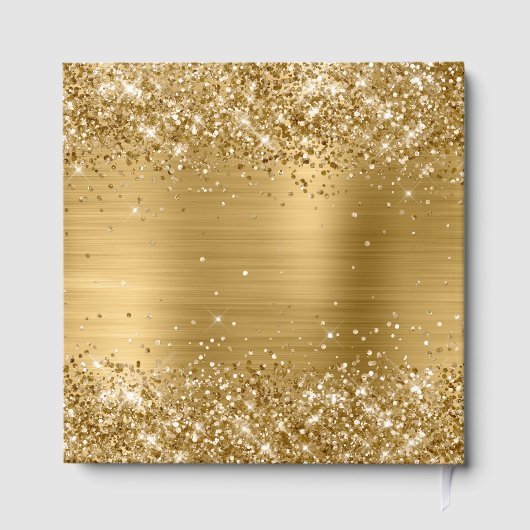 Glittery Gold and White 75th Birthday Gastenboek (Achterkant)