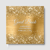 Glittery Gold and White 75th Birthday Gastenboek (Voorkant)