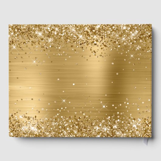 Glittery Gold and White 75th Birthday Gastenboek (Achterkant)