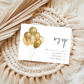 Glittery Gold Balloons Verjaardagsfeest RSVP