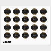 Glittery Gold Black Elegant Calligraphy Book Ronde Sticker (Vel)