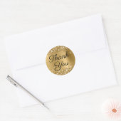 Glittery Gold Black Elegant Calligraphy Hartelijk  Ronde Sticker (Envelop)