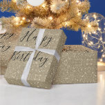 Glittery Gold Black Golden Happy Birthday Sparkly Cadeaupapier<br><div class="desc">Ontworpen met gouden glitterpatronen en tekst-sjabloon voor "Happy Birthday"-bericht dat u kunt bewerken om aan te passen.</div>