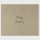 Glittery Gold Black Golden Happy Birthday Sparkly Cadeaupapier (Vlak)