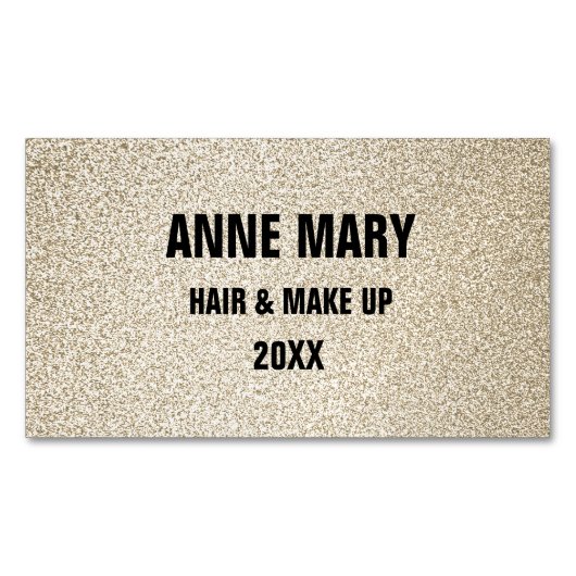 Glittery Gold Black Hair make up Modern Spa 2023 Magnetisch Visitekaartje (Voorkant)