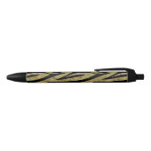 Glittery Gold Black Zebra Stripes Zwarte Inkt Pen (Bovenkant)