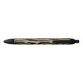 Glittery Gold Black Zebra Stripes Zwarte Inkt Pen (Achterkant)