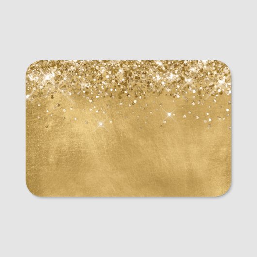 Glittery Gold Blank Naamplaatje (Voorkant)