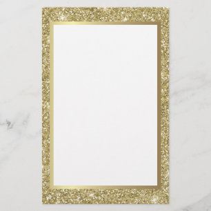 Glittery Gold Border Briefpapier