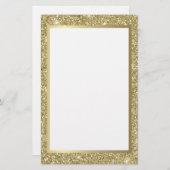Glittery Gold Border Briefpapier (Voorkant / Achterkant)