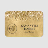 Glittery Gold Business Logo Naamplaatje (Voorkant)