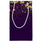 Glittery Gold Confetti op Paarse Klein Cadeauzakje (Achterkant)