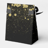 Glittery Gold Confetti op zwart Bedankdoosjes (Achterkant)