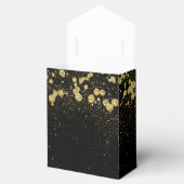 Glittery Gold Confetti op zwart Bedankdoosjes (Geopend)