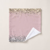 Glittery Gold Eenhoorn gepersonaliseerd Bad Handdoek (Wasdoekje)