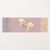 Glittery Gold Eenhoorn gepersonaliseerd Yogamat (Achterkant (horizontaal))