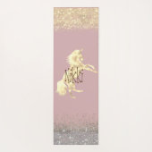 Glittery Gold Eenhoorn gepersonaliseerd Yogamat (Achterkant)
