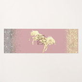 Glittery Gold Eenhoorn gepersonaliseerd Yogamat (Voorkant (horizontaal))