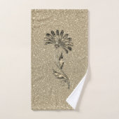 Glittery Gold Elegant Floral Bad Handdoek (Handdoek)