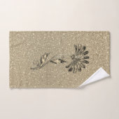 Glittery Gold Elegant Floral Bad Handdoek (Handdoek)