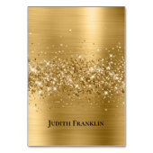 Glittery Gold Elegant Typeface Place Cards Kaart (Voorkant)