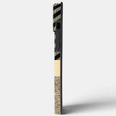 Glittery Gold en Black Chevron gepersonaliseerd Case-Mate iPhone Case (Achterkant / Links)