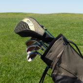 Glittery Gold en Black Chevron gepersonaliseerd Golfheadcover (Insitu)