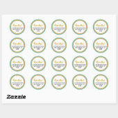 Glittery Gold en Blauwgroen adres Ronde Sticker (Vel)