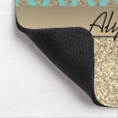 Glittery Gold en Blue Chevron Muismat (Hoek)