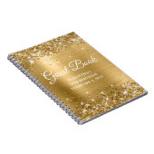 Glittery Gold en White, 75e verjaardag Notitieboek (Rechterzijde)