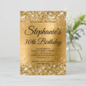Glittery Gold Fancy monogram 30e verjaardag Kaart (Staand voorkant)