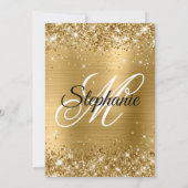 Glittery Gold Fancy monogram 30e verjaardag Kaart (Achterkant)