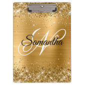 Glittery Gold Fancy Monogram Klembord (Voorkant)