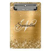 Glittery Gold Fancy Monogram Mini Klembord (Voorkant)
