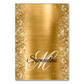 Glittery Gold Fancy Monogram Plaats kaarten (Voorkant)