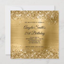 Glittery Gold Foil 21e verjaardag Kaart
