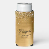 Glittery Gold Foil 21e verjaardag Seltzer Blikjeskoeler (Seltzer Voorkant)