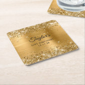 Glittery Gold Foil 21st Birthday Kartonnen Onderzetters (Schuin)