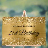 Glittery Gold Foil 21st Verjaardag Welkom Acryl Bord (Neutraal)