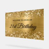 Glittery Gold Foil 21st Verjaardag Welkom Acryl Bord (Hoek)