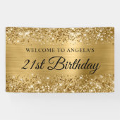 Glittery Gold Foil 21st Verjaardag Welkom Spandoek (Horizontaal)