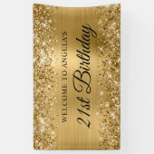 Glittery Gold Foil 21st Verjaardag Welkom Spandoek (Verticaal)