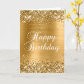 Glittery Gold Foil 2 Happy Birthday Kaart (Gele Bloem)