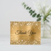 Glittery Gold Foil 30th Birthday Hartelijk dank Briefkaart (Staand voorkant)