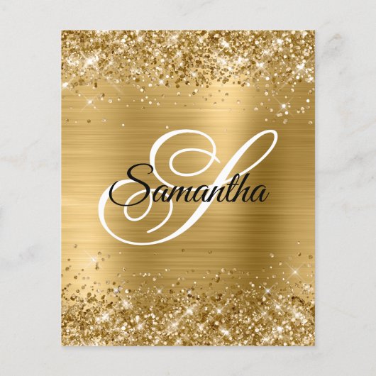 Glittery Gold Foil 30th Birthday Invite Flyer (Achterkant)
