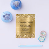 Glittery Gold Foil 30th Birthday Invite Flyer (Enkel)