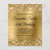 Glittery Gold Foil 30th Birthday Invite Flyer (Voorkant)
